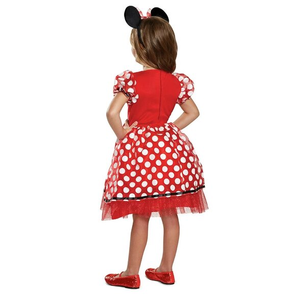 Disney Minnie Mouse Costume for Girls dress Red Polka Dot with ears size 6/6X - Picture 2 of 7